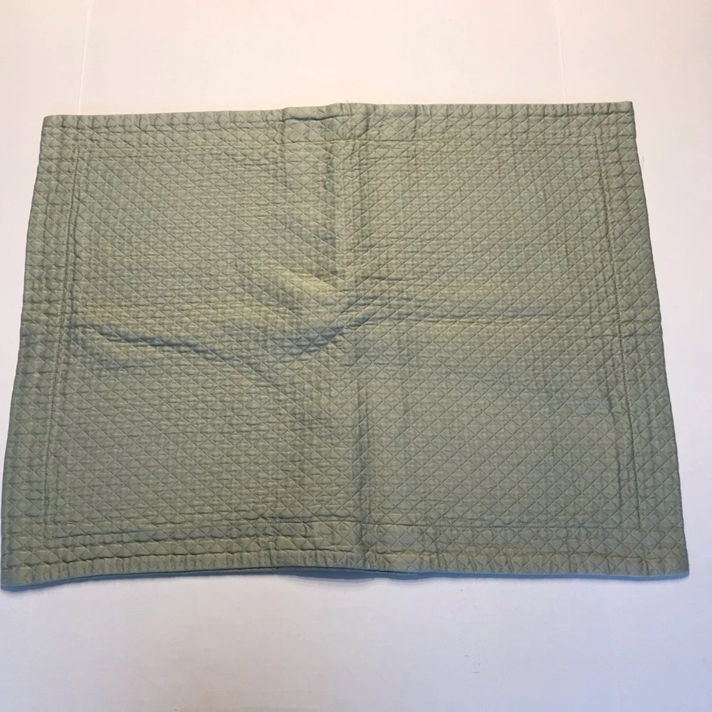 Restoration Hardware Vintage-Washed Diamond Matelasse Standard pillow sham Green